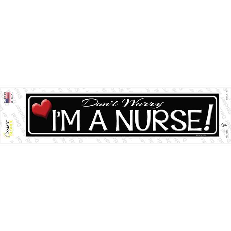 K-533s-M Im A Nurse Novelty Narrow Sticker Decal - Medium