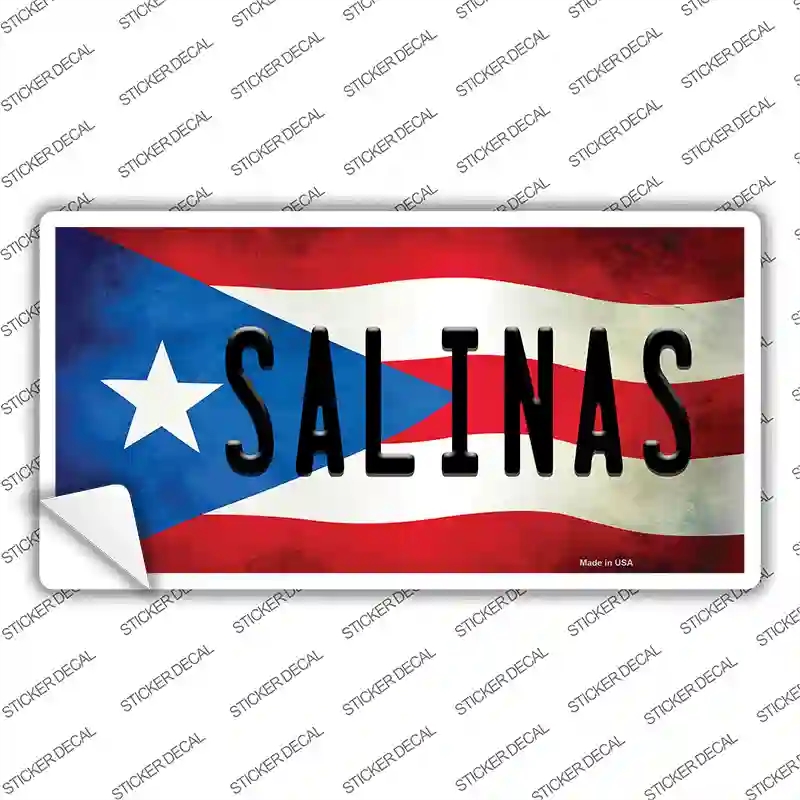 LP-11377s-S Salinas Puerto Rico Flag Novelty Sticker Decal - Small