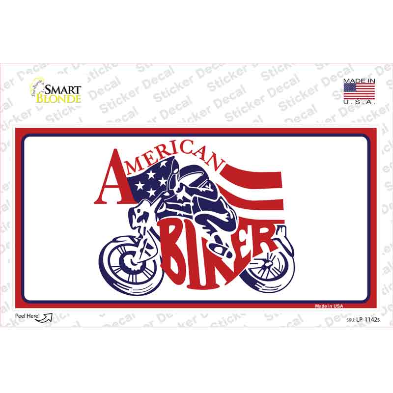 LP-1142s-M American Patriotic Biker Novelty Sticker Decal - Medium