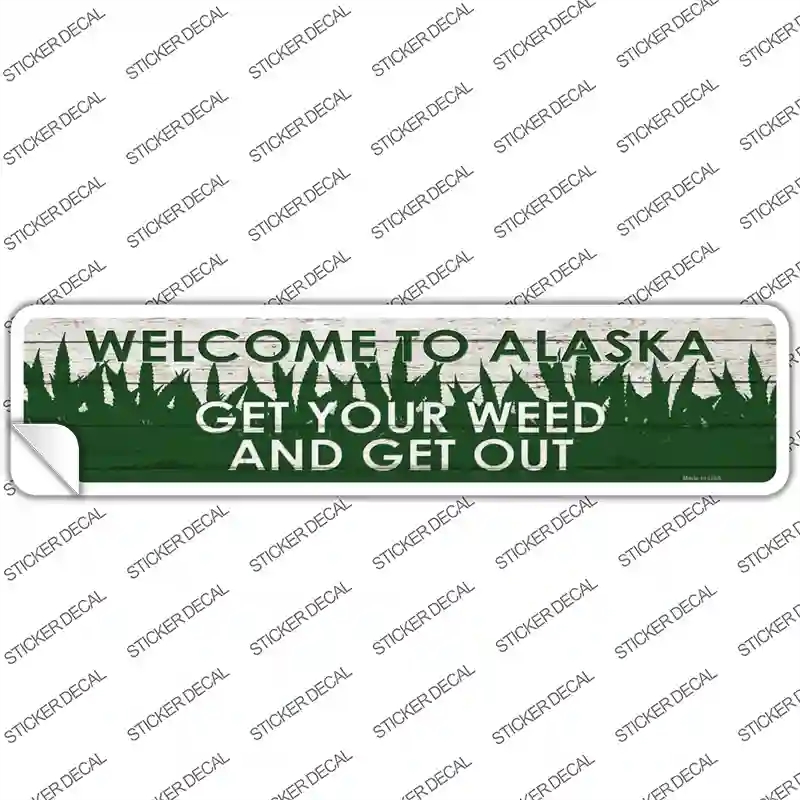 K-1554s-S Alaska Weed Novelty Narrow Sticker Decal - Small