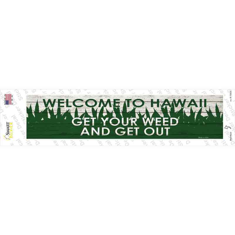K-1563s-M Hawaii Weed Novelty Narrow Sticker Decal - Medium