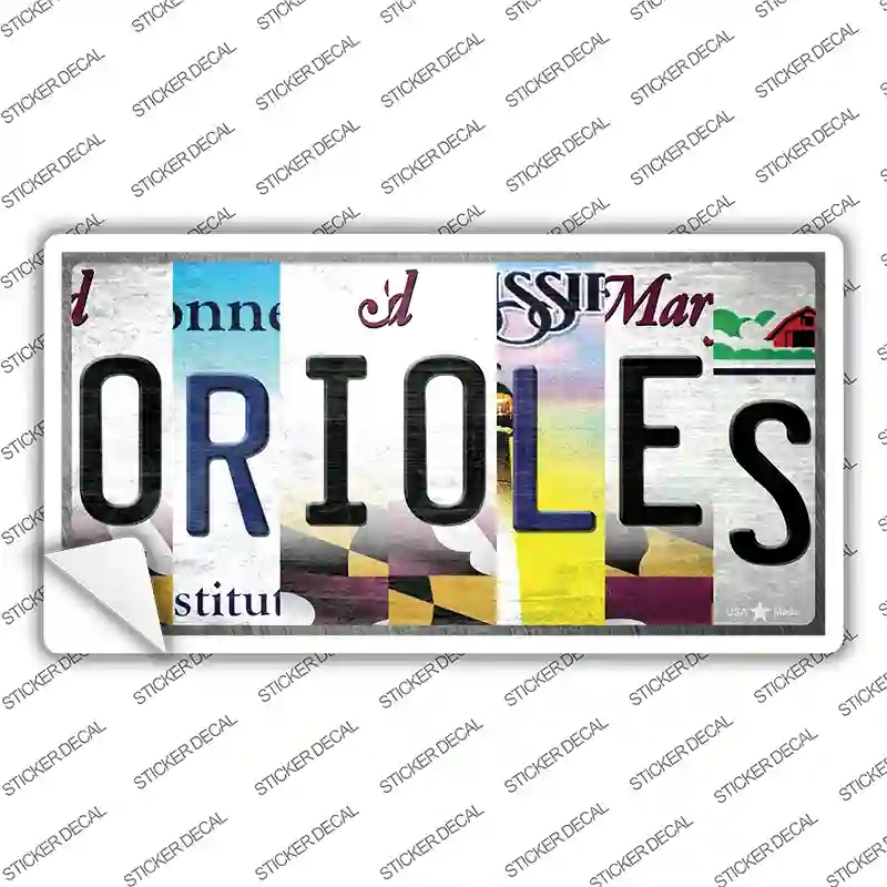 LP-13185s-S Orioles Strip Art Novelty Sticker Decal - Small