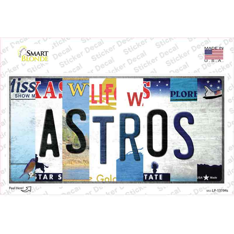 LP-13194s-M Astros Strip Art Novelty Sticker Decal - Medium