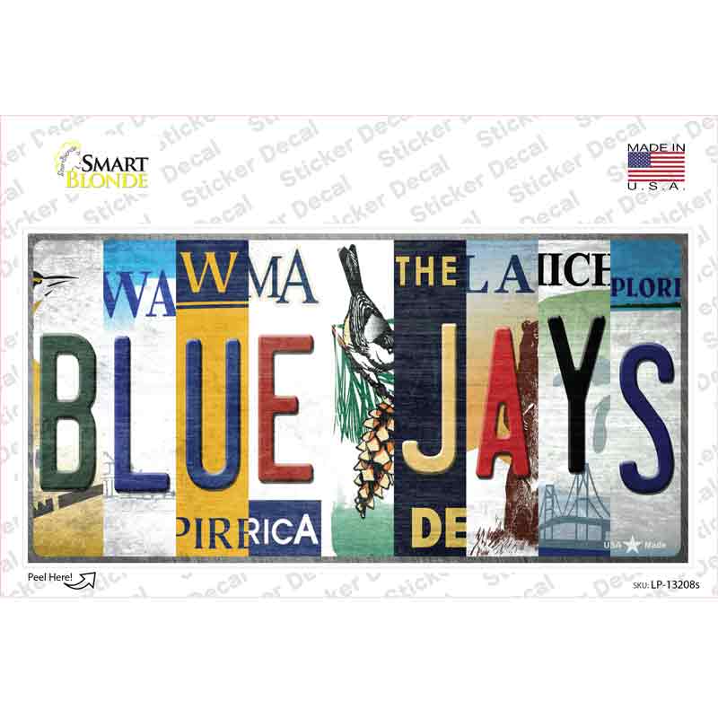 LP-13208s-M Blue Jays Strip Art Novelty Sticker Decal - Medium
