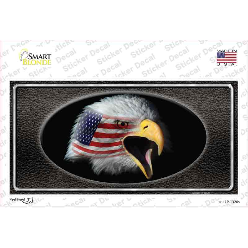 LP-1320s-M American Flag Eagle Black Novelty Sticker Decal - Medium