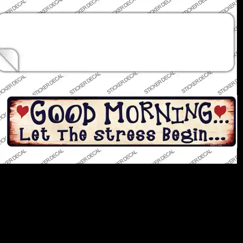 K-571s-S Good Morning Novelty Narrow Sticker Decal - Small