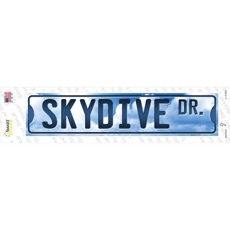 K-590s-M Skydive Dr Novelty Narrow Sticker Decal - Medium