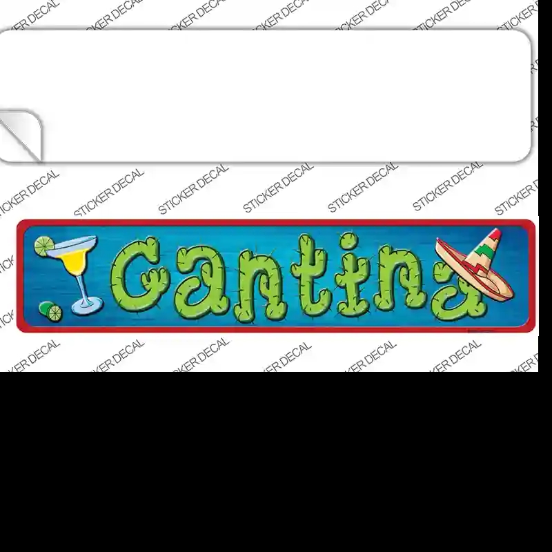 K-607s-S Cantina Sombrero Novelty Narrow Sticker Decal - Small