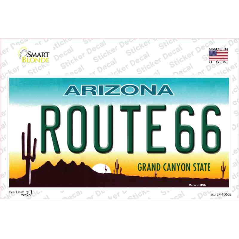 LP-1060s-M Route 66 Arizona Background Novelty Sticker Decal - Medium