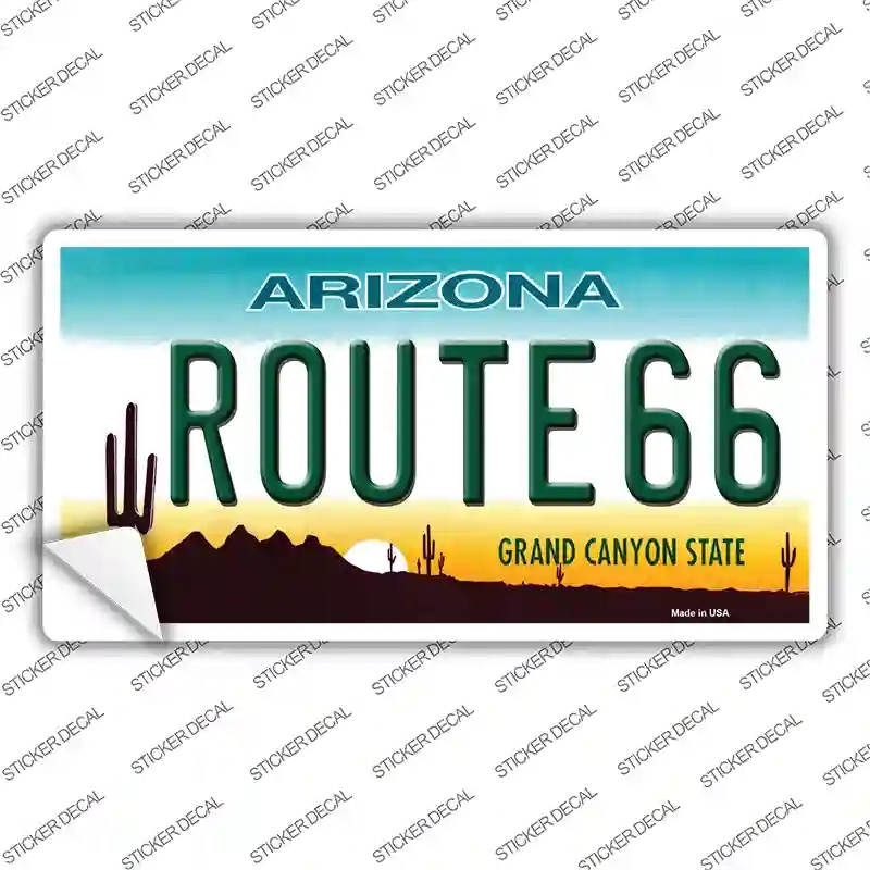 LP-1060s-XL Route 66 Arizona Background Novelty Sticker Decal - Extra Large