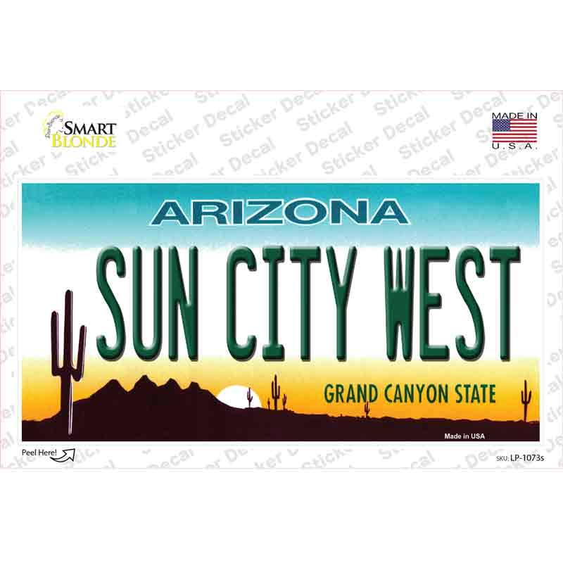 LP-1073s-M Sun City West Arizona Novelty Sticker Decal - Medium