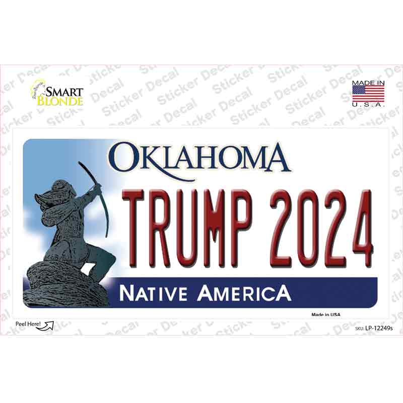 LP-12249s-M Trump 2024 Oklahoma Novelty Sticker Decal - Medium