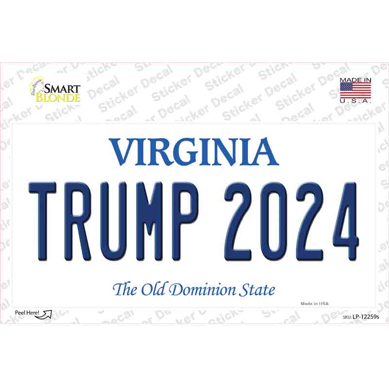 LP-12259s-M Trump 2024 Virginia Novelty Sticker Decal - Medium
