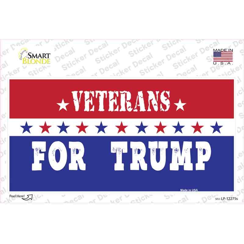 LP-12275s-M Veterans for Trump Novelty Sticker Decal - Medium