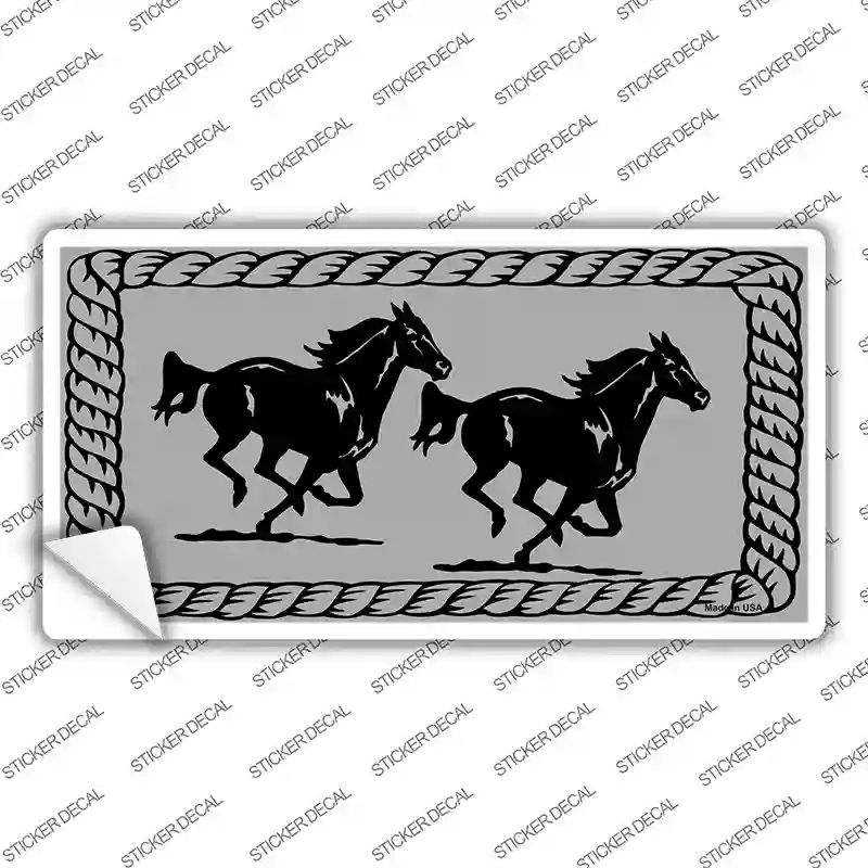 LP-1233s-S Two Running Horses Novelty Sticker Decal - Small