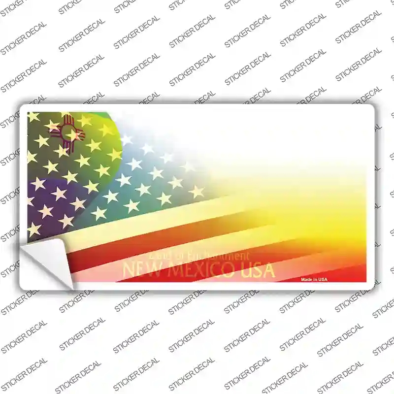 LP-12359s-S   Mexico with American Flag Novelty Sticker Decal - Small