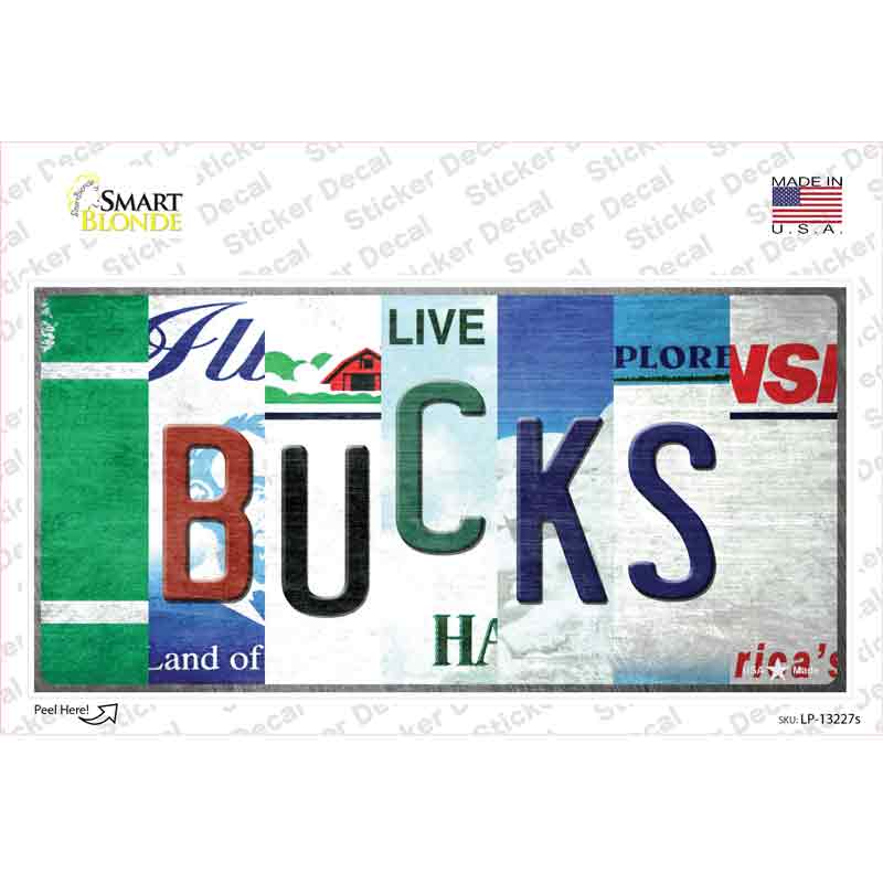 LP-13227s-M Bucks Strip Art Novelty Sticker Decal - Medium