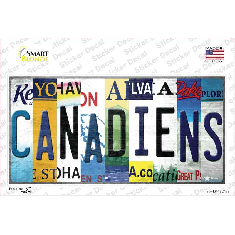 LP-13245s-M Canadiens Strip Art Novelty Sticker Decal - Medium