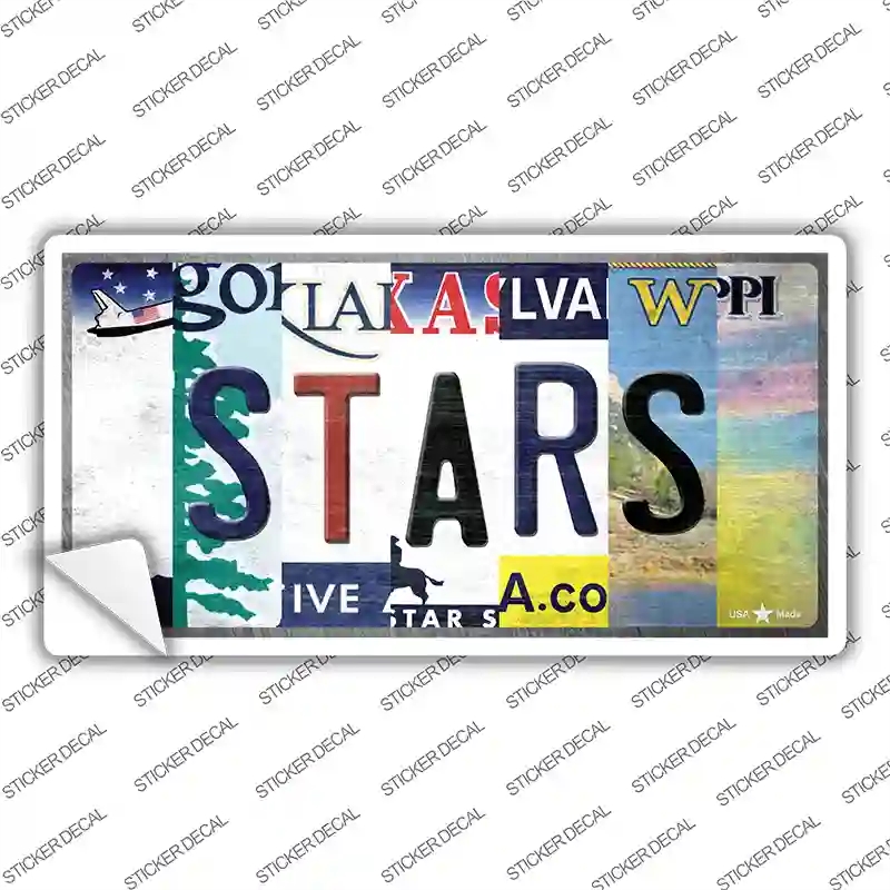 LP-13261s-L Stars Strip Art Novelty Sticker Decal - Large