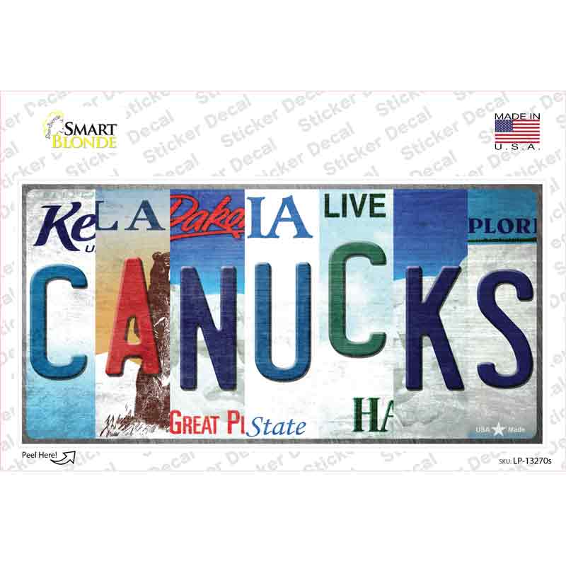 LP-13270s-M Canucks Strip Art Novelty Sticker Decal - Medium