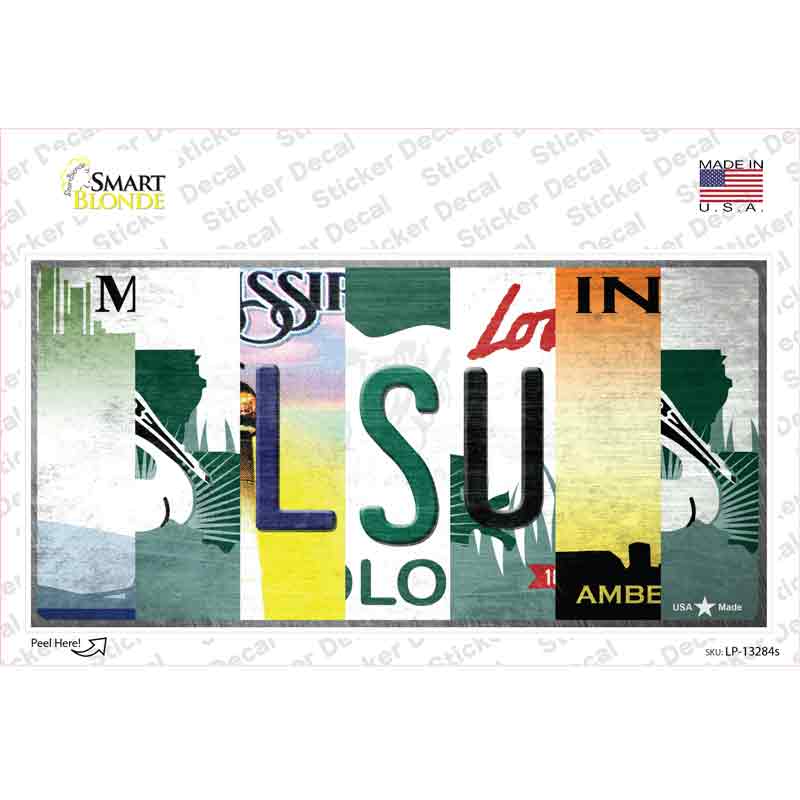 LP-13284s-M LSU Strip Art Novelty Sticker Decal - Medium