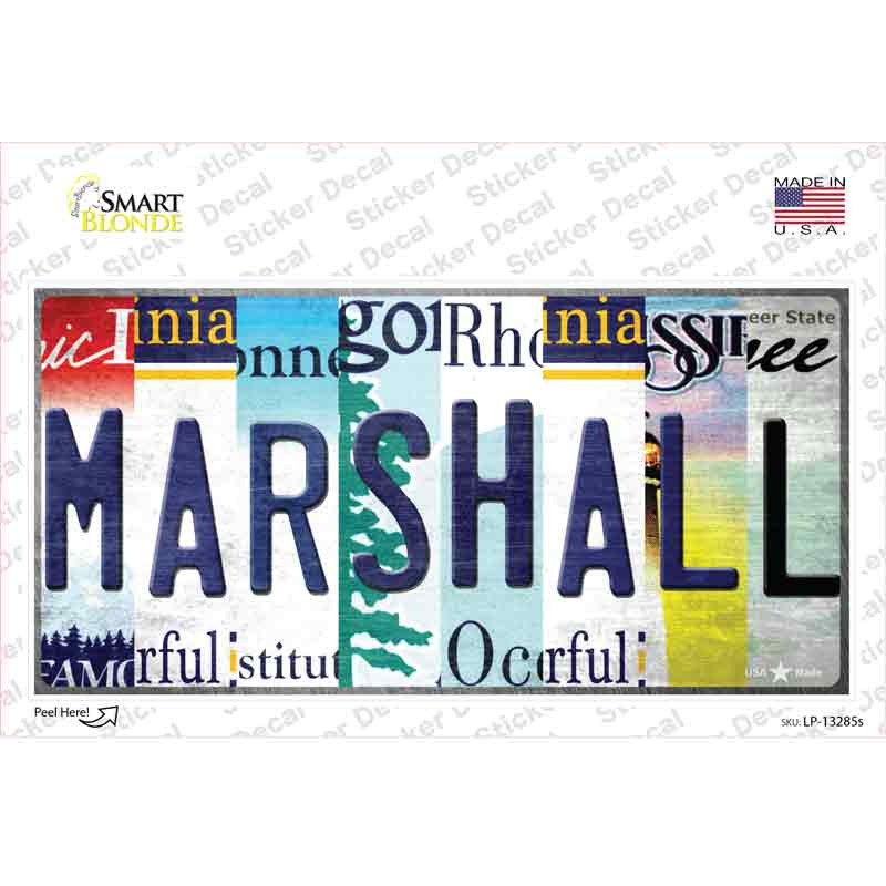 LP-13285s-M Marshall Strip Art Novelty Sticker Decal - Medium