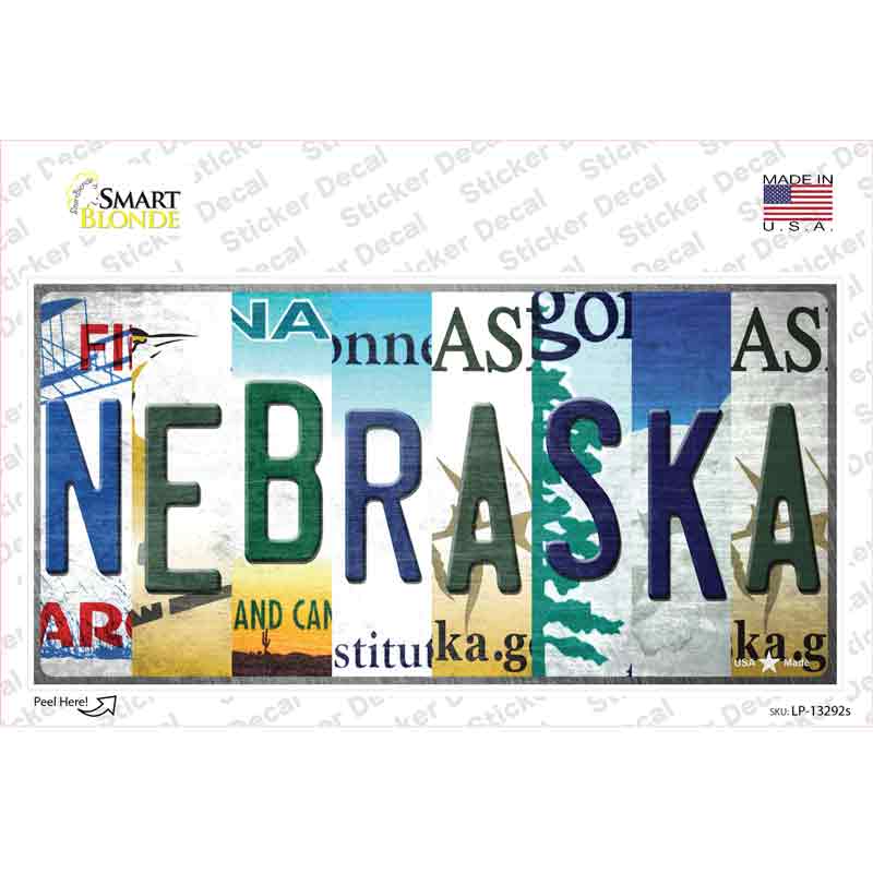 LP-13292s-M Nebraska Strip Art Novelty Sticker Decal - Medium