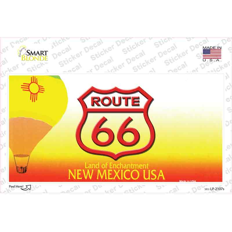 LP-2107s-M Route 66 Shield   Mexico Novelty Sticker Decal - Medium