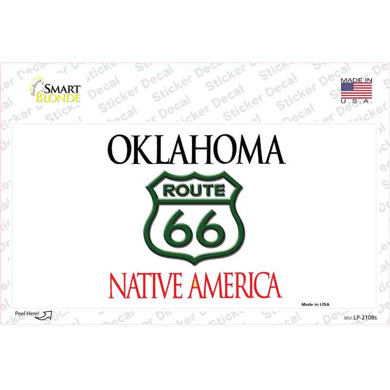 LP-2108s-M Route 66 Shield Oklahoma Novelty Sticker Decal - Medium