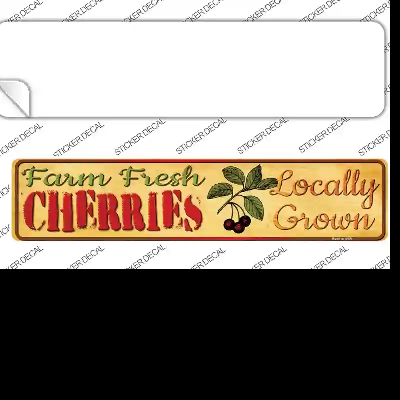K-702s-XL Farm Fresh Cherries Novelty Narrow Sticker Decal - Extra Large