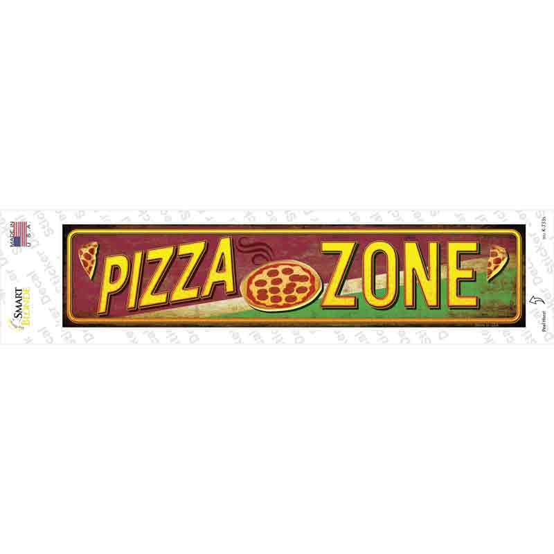 K-733s-M Pizza Zone Novelty Narrow Sticker Decal - Medium