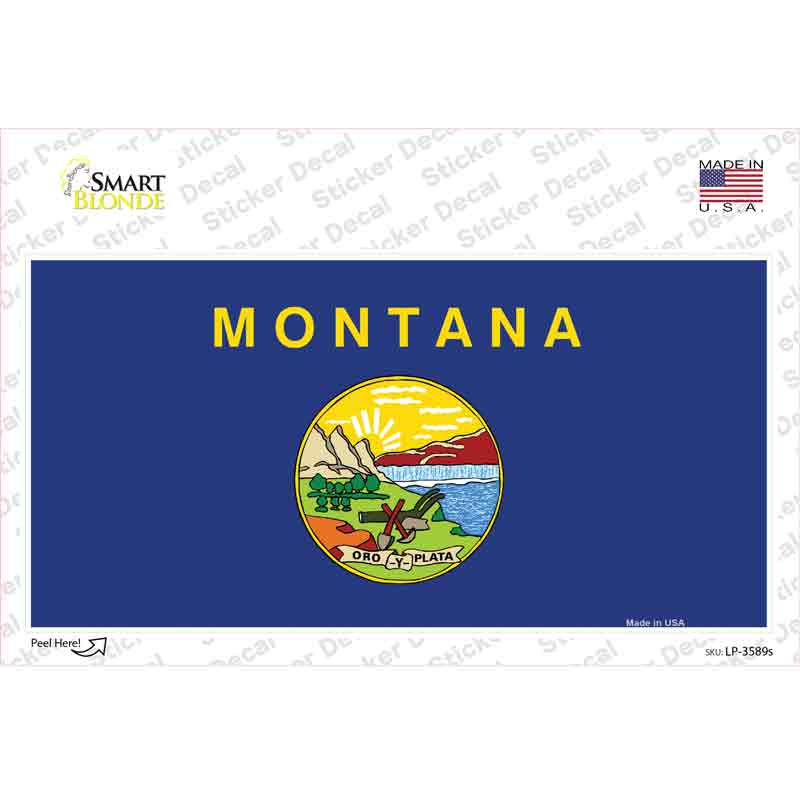 LP-3589s-M Montana State Flag Novelty Sticker Decal - Medium