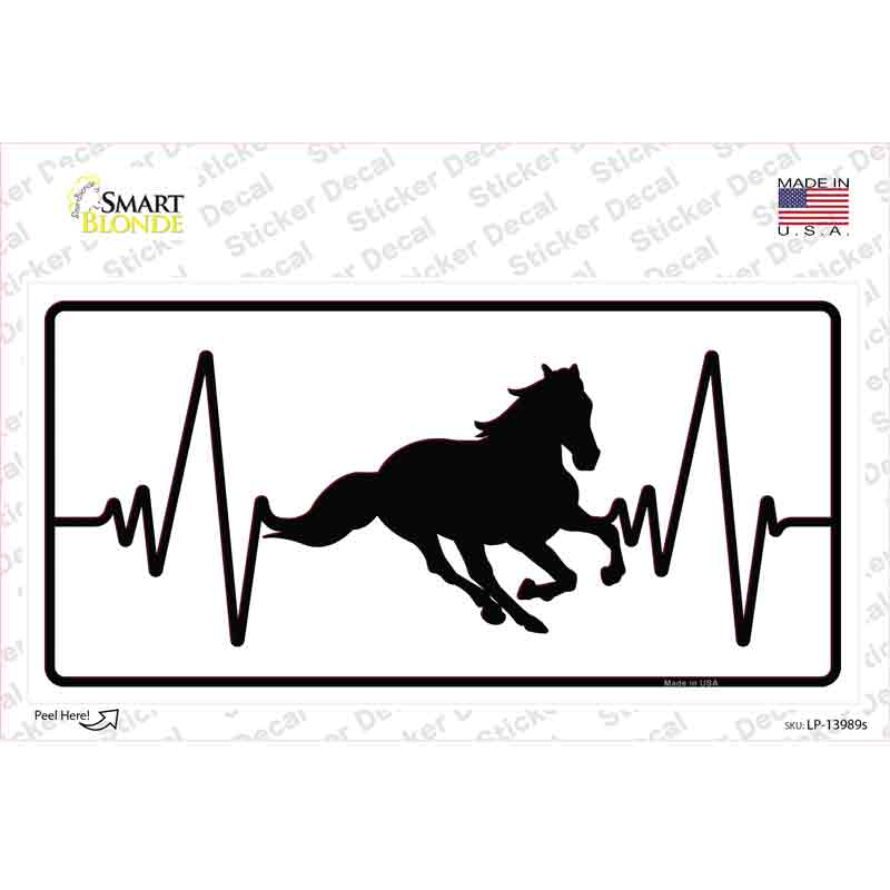 LP-13989s-M Horse Heart Beat Novelty Sticker Decal - Medium