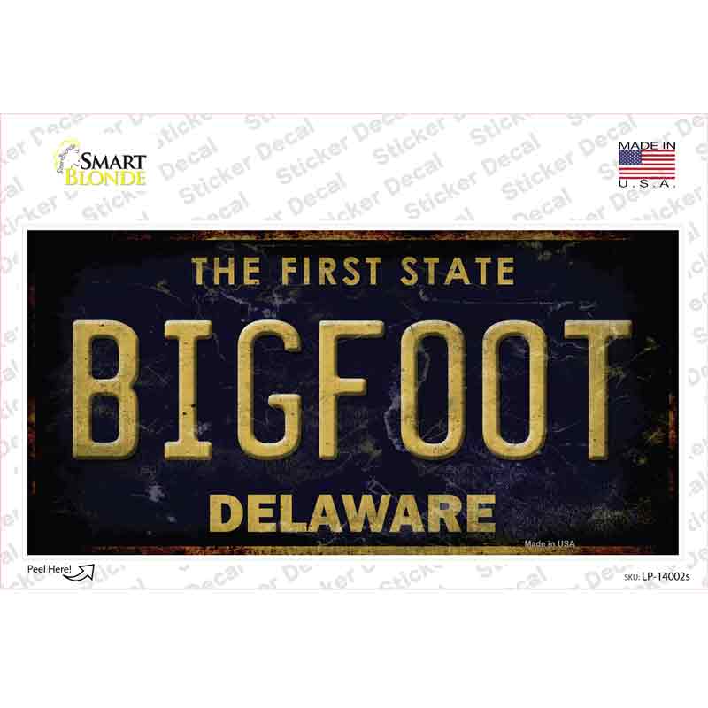 LP-14002s-M Bigfoot Delaware Novelty Sticker Decal - Medium