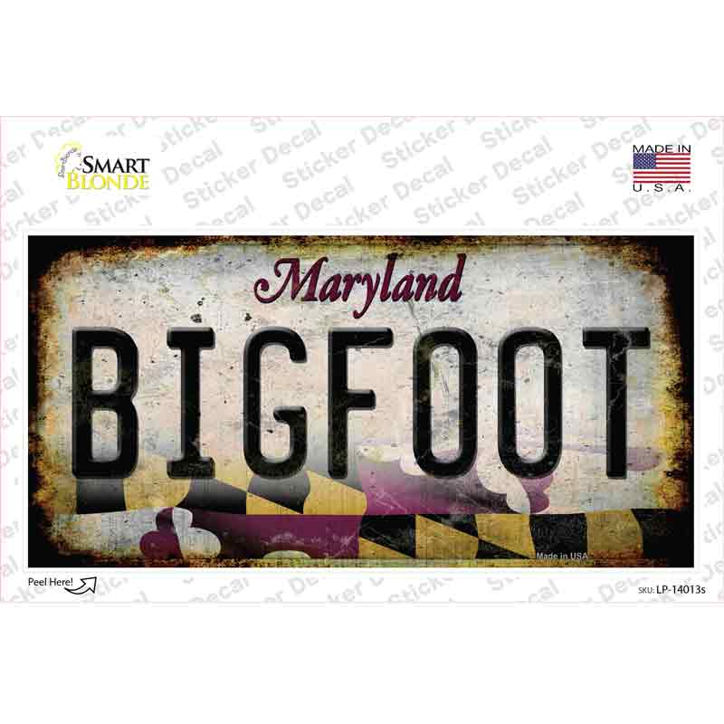 LP-14013s-M Bigfoot Maryland Novelty Sticker Decal - Medium