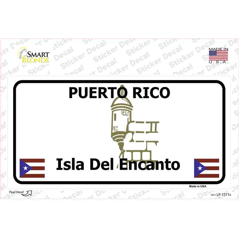 LP-1511s-M Puerto Rico Novelty Sticker Decal - Medium