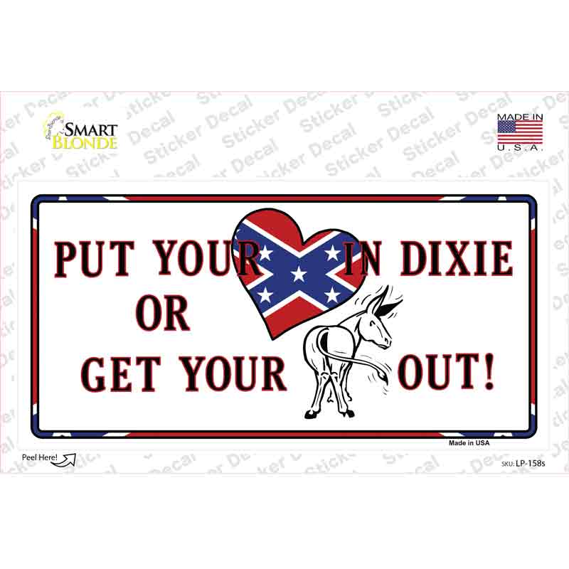 LP-158s-M Heart in Dixie Novelty Sticker Decal - Medium