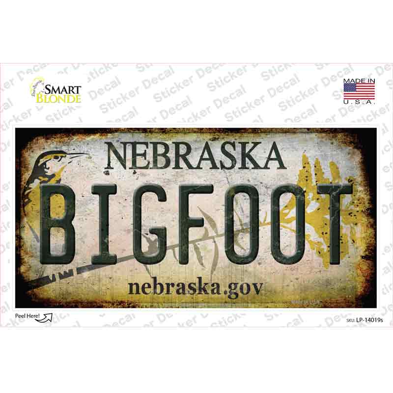 LP-14019s-M Bigfoot Nebraska Novelty Sticker Decal - Medium