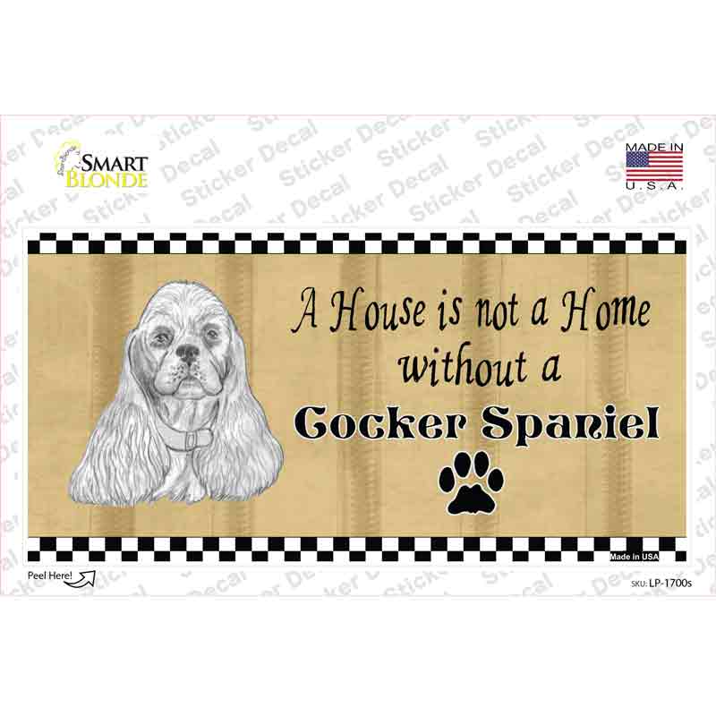 LP-1700s-M Pencil Sketch Cocker Spaniel Novelty Sticker Decal - Medium