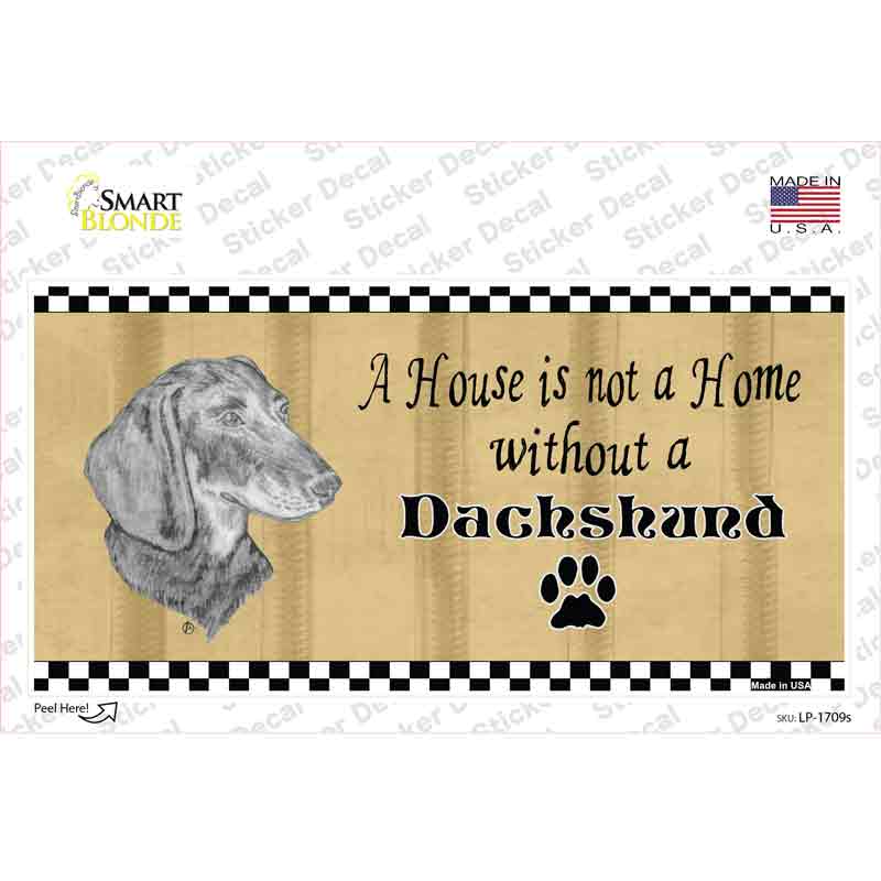 LP-1709s-M Pencil Sketch Dachshund Novelty Sticker Decal - Medium