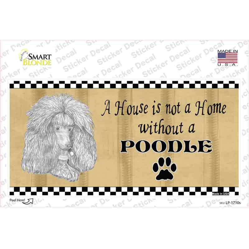 LP-1710s-M Pencil Sketch Poodle Novelty Sticker Decal - Medium