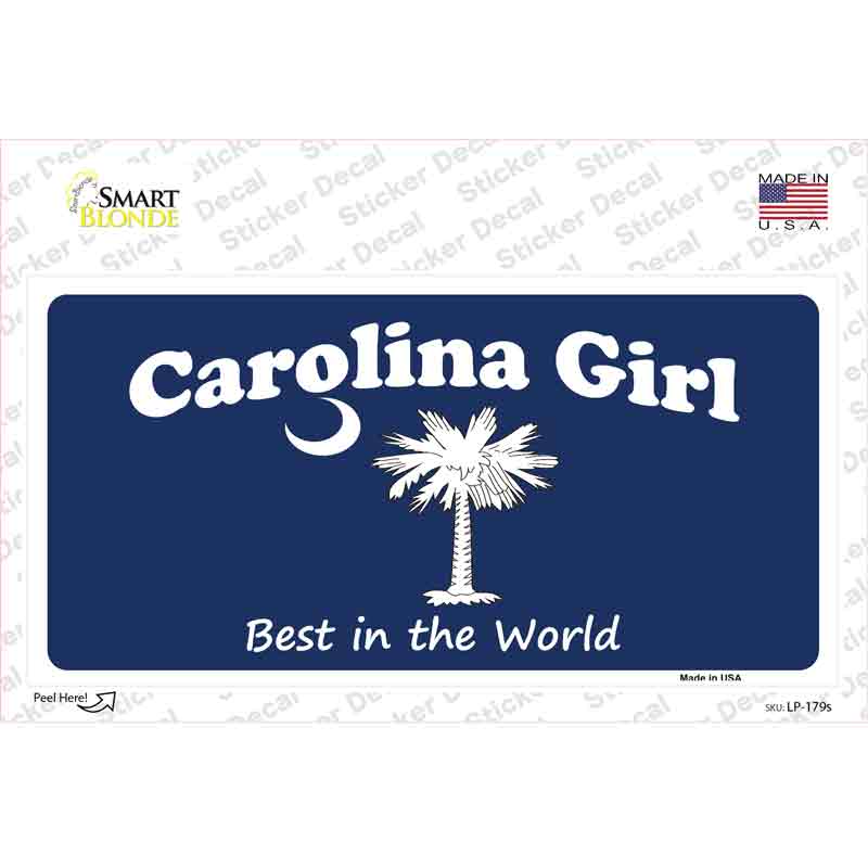 LP-179s-M Carolina Girl Blue Novelty Sticker Decal - Medium
