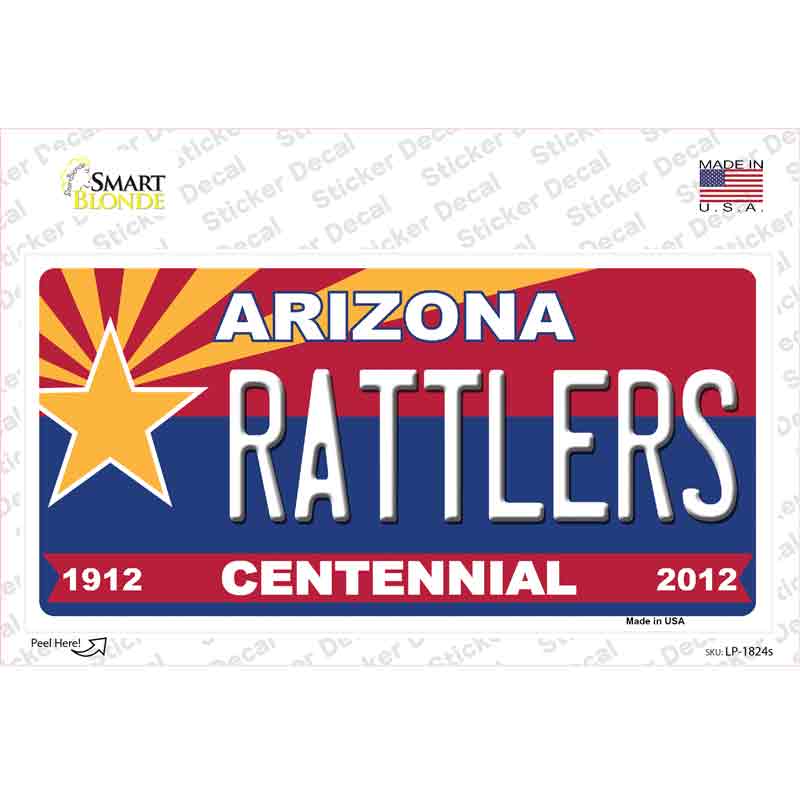 LP-1824s-M Arizona Centennial Rattlers Novelty Sticker Decal - Medium