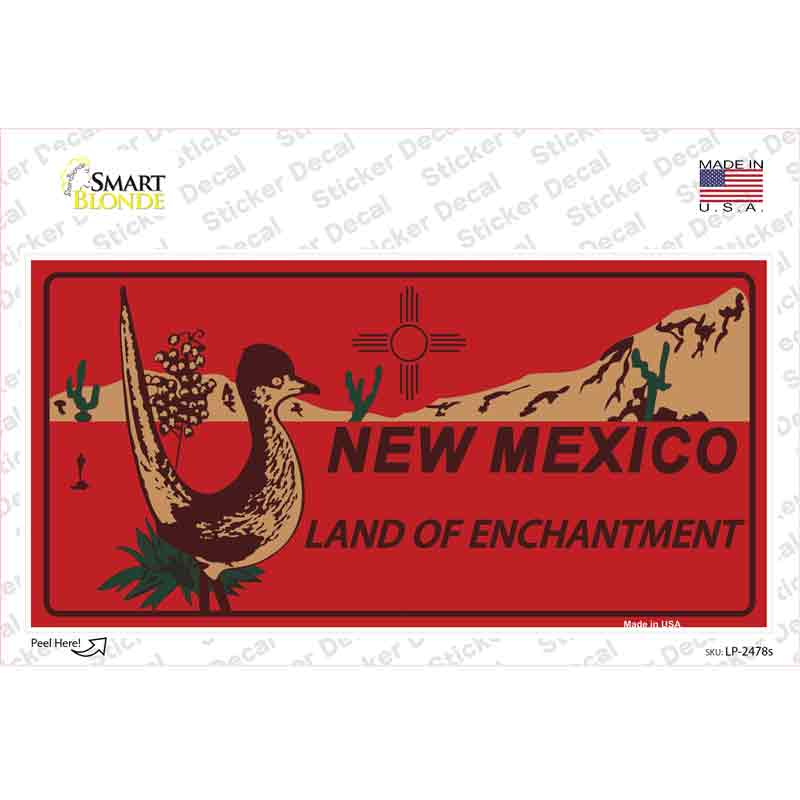 LP-2478s-M Roadrunner Red   Mexico Novelty Sticker Decal - Medium