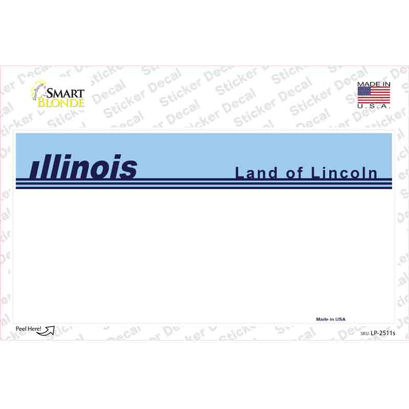 LP-2511s-M Old Illinois State Blank Novelty Sticker Decal - Medium