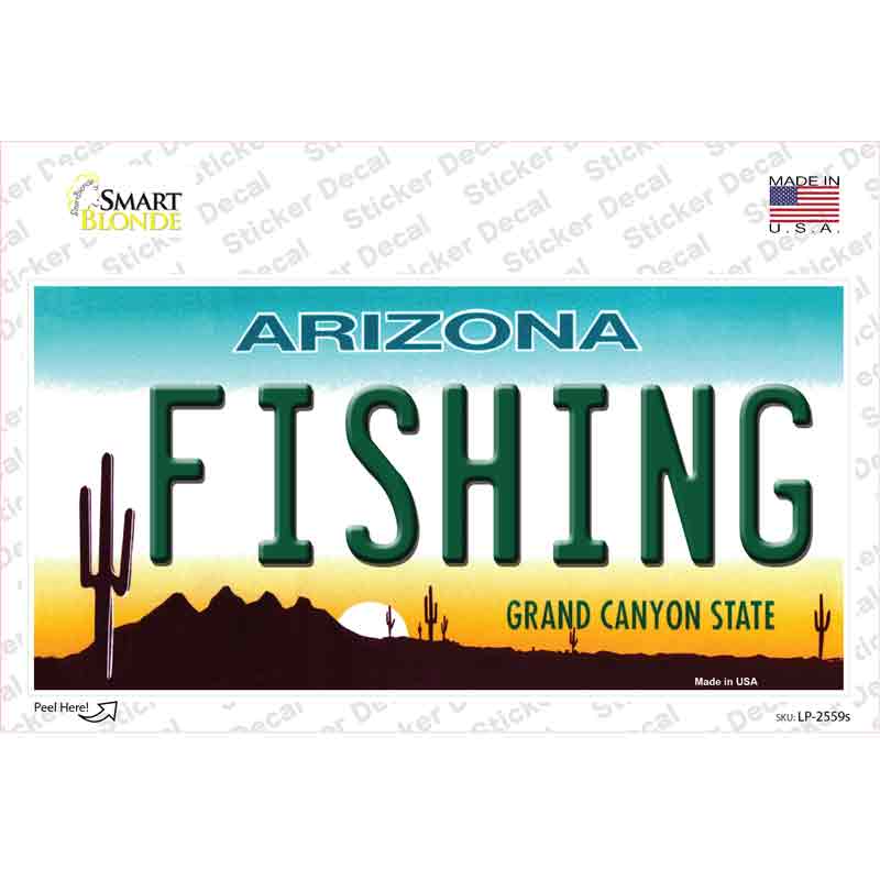 LP-2559s-M Fishing Arizona Novelty Sticker Decal - Medium