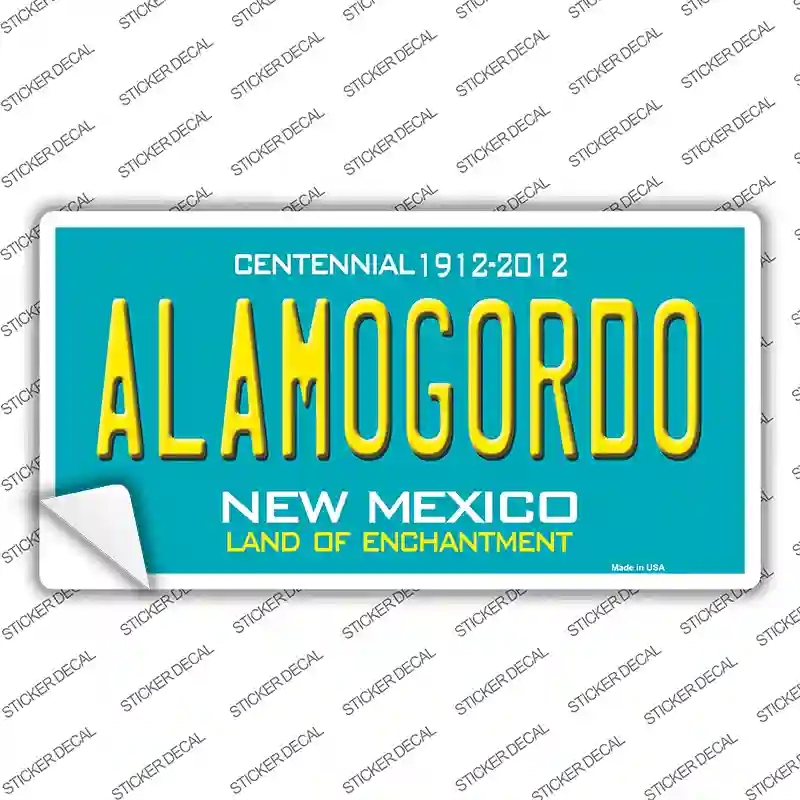LP-2789s-S Alamogordo   Mexico Teal Novelty Sticker Decal - Small
