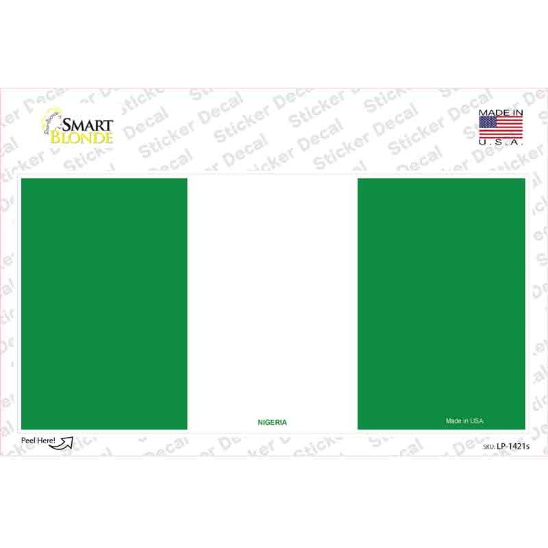 LP-1421s-M Nigeria Flag Novelty Sticker Decal - Medium