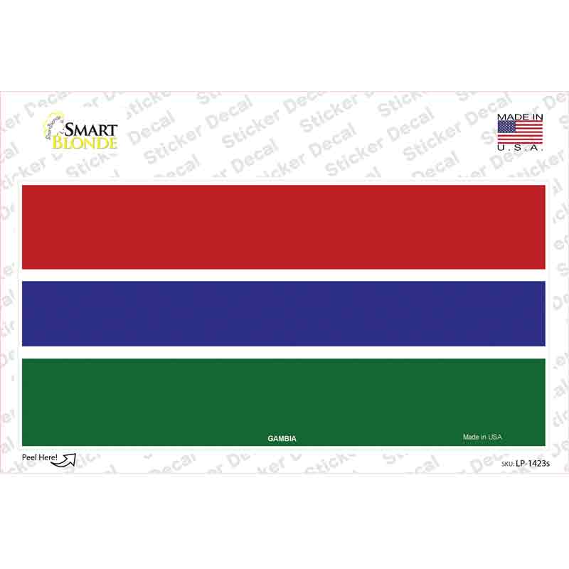 LP-1423s-M Gambia Flag Novelty Sticker Decal - Medium