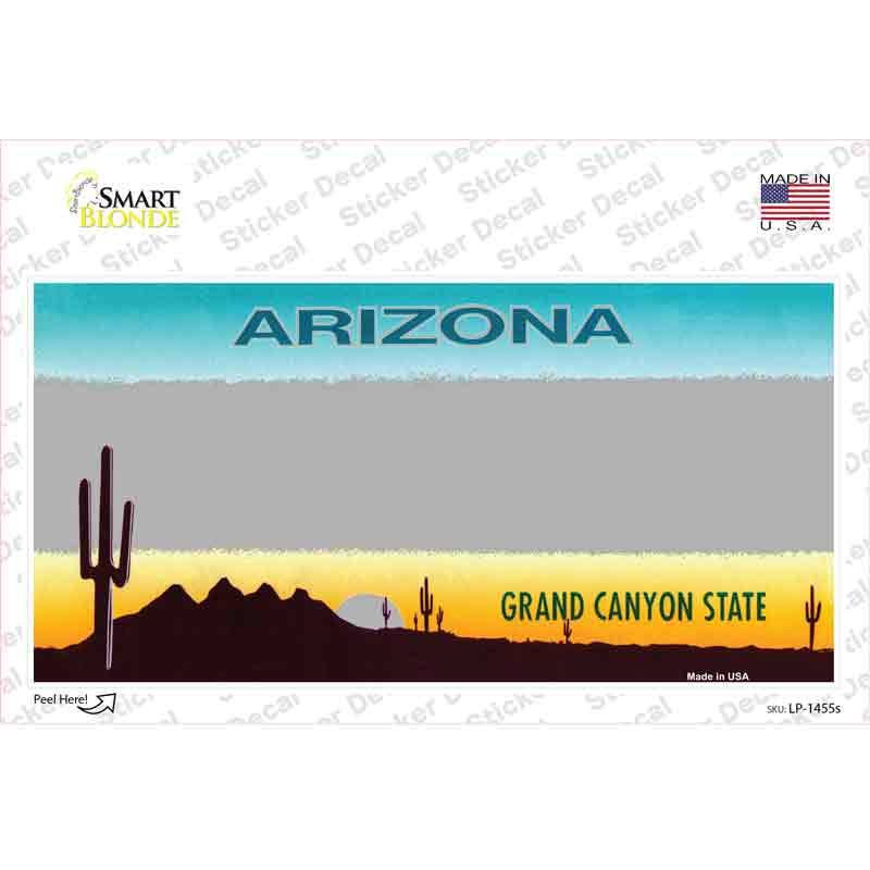 LP-1455s-M Arizona Gray State Blank Novelty Sticker Decal - Medium